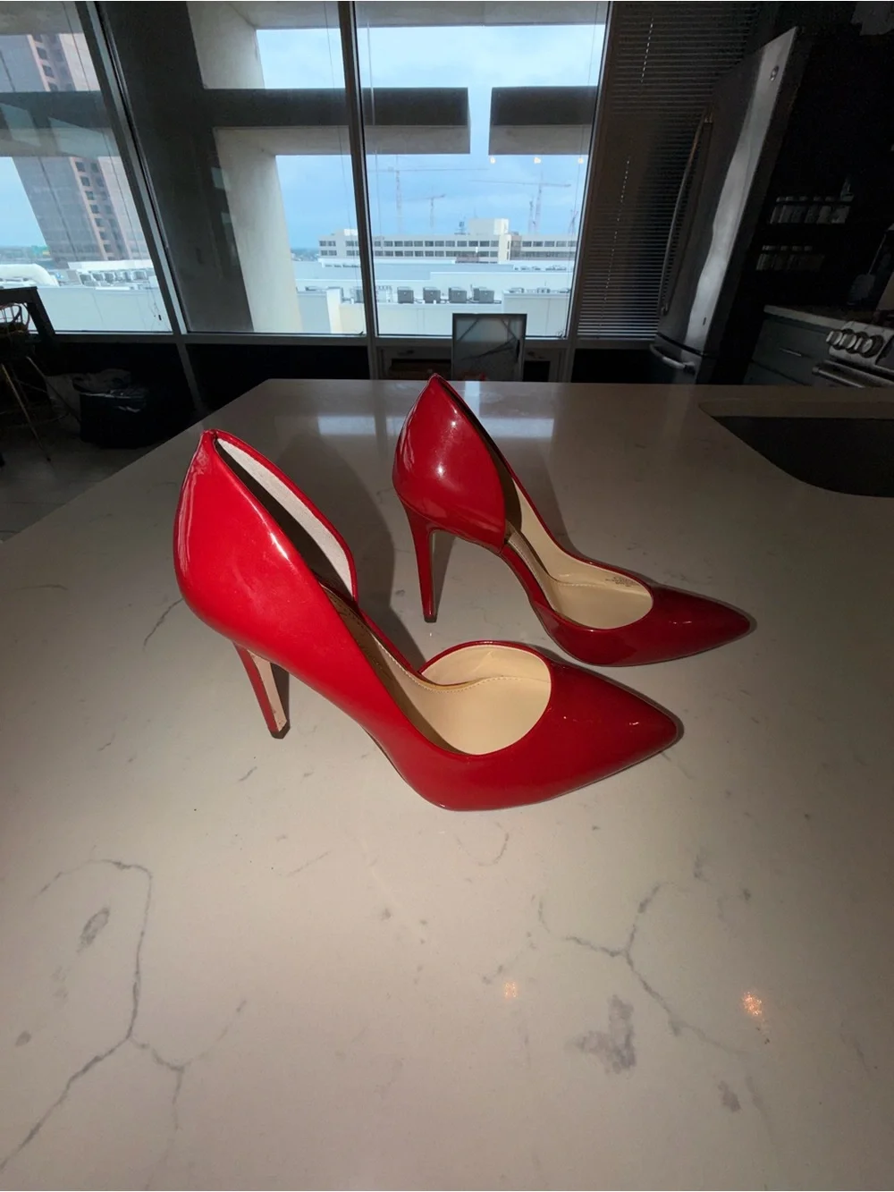 Jessica Simpson Prizma Patent d'Orsay Pumps: Red Muse